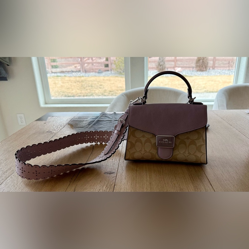 Coach Pink and Tan Satchel Bag
